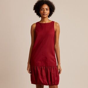 Sinclaire Sandra Dress Womens Size 4 Brick Red Sheath Ruffle Bottom Silk Blend